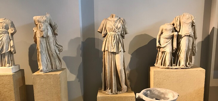 relics on display at the greek archaeological museum