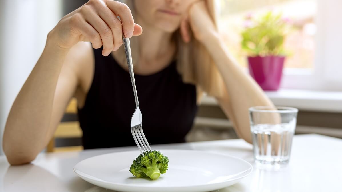 woman with depression after going vegetarian