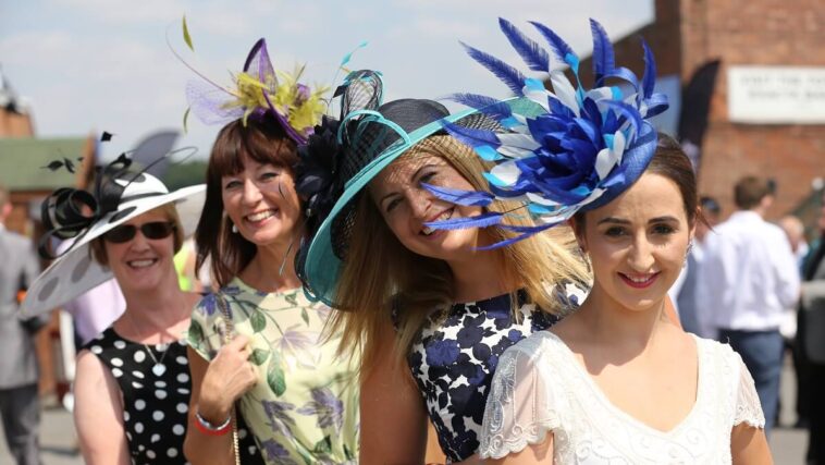 women wearing fancy hats at melbourne cup
