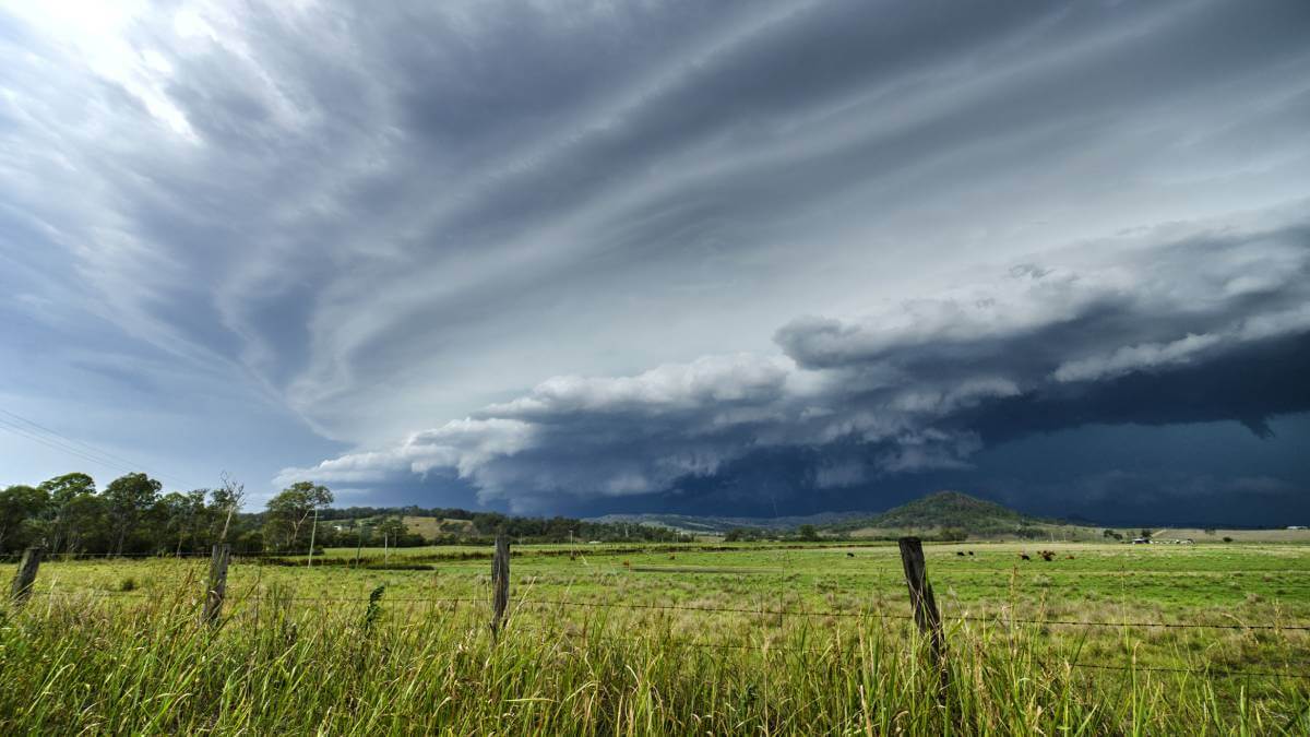 Australian storm over a wheat crop