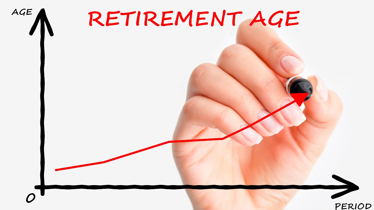 graph showing people delaying retirement