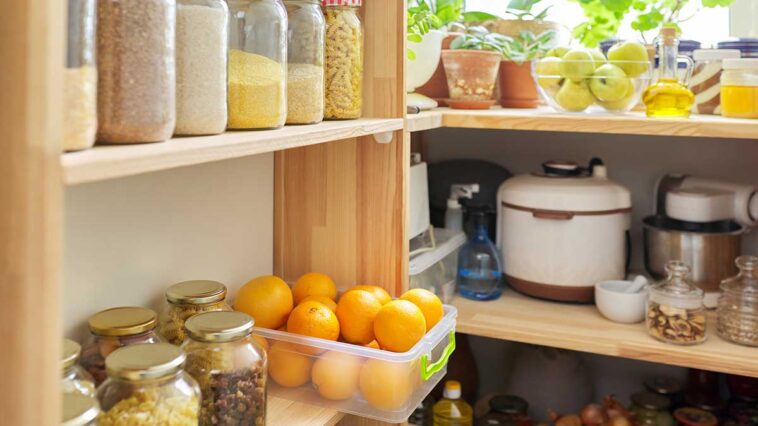 pantry staples in kitchen pantry