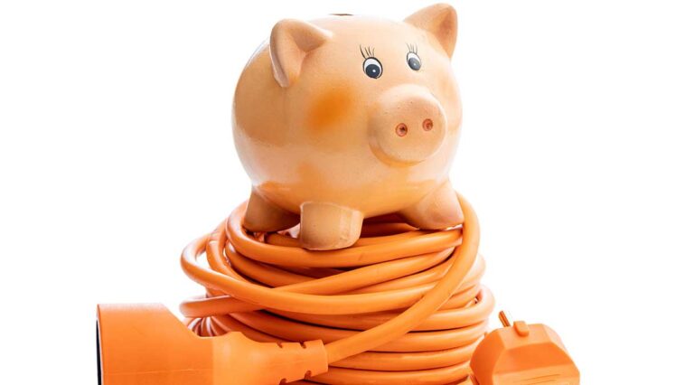 piggy bank on extension lead tips to cut electricity bills