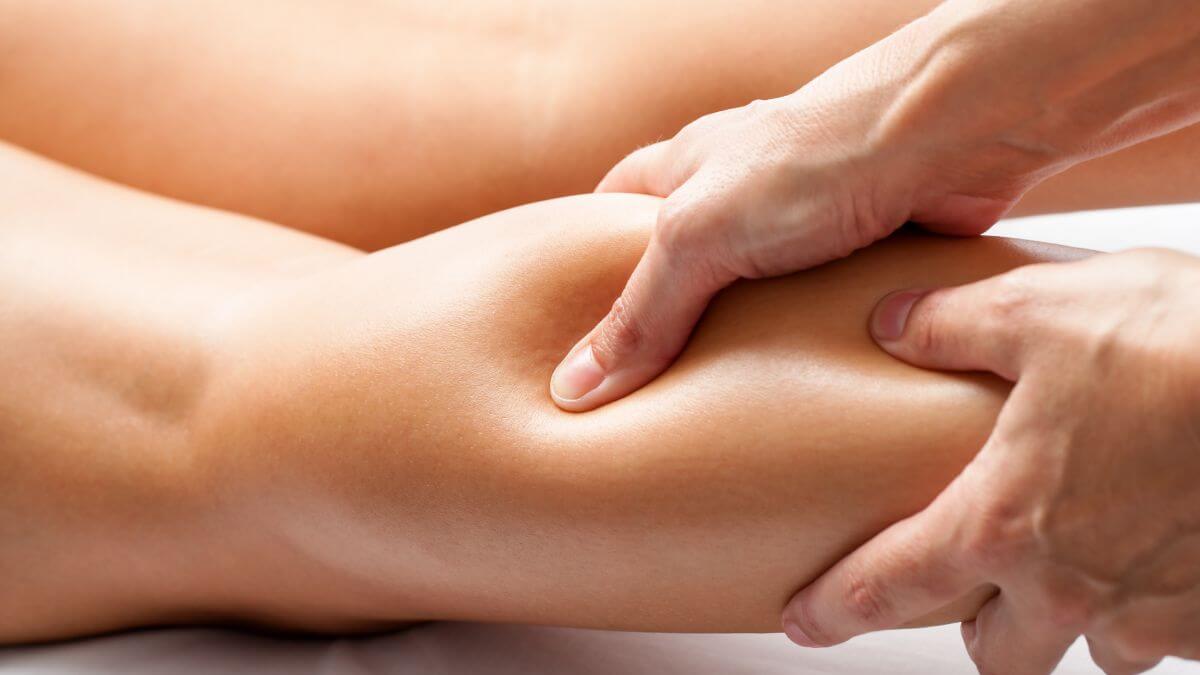 woman with lipoedema being massaged