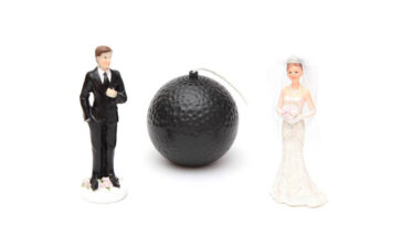Bride and groom cake toppers