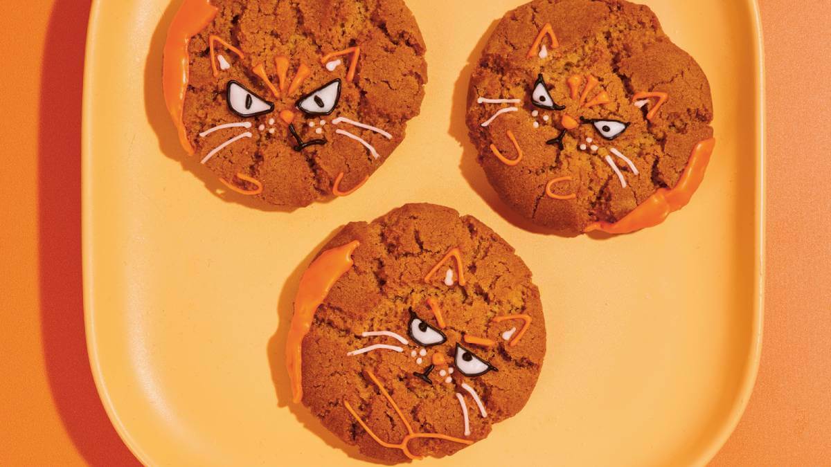 Ginger biscuits in the shape of cats