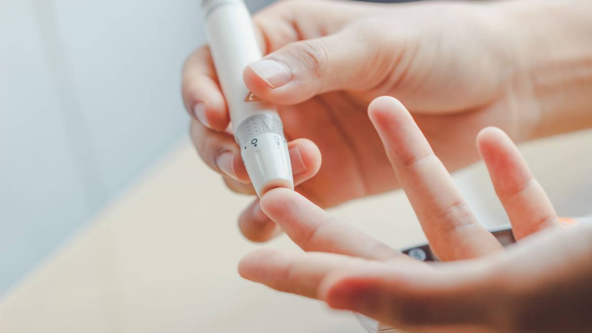 Finger prick diabetes test