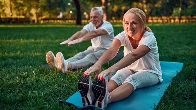 older couple getting into shape