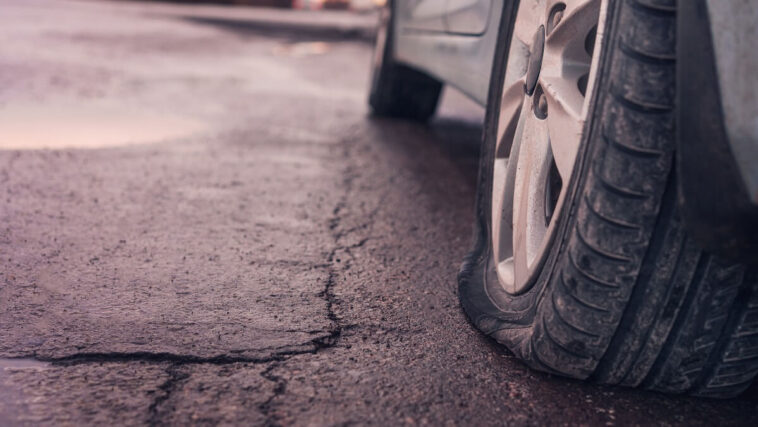 potholes can damage your tyres