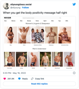 Body diversity in underwear advertising