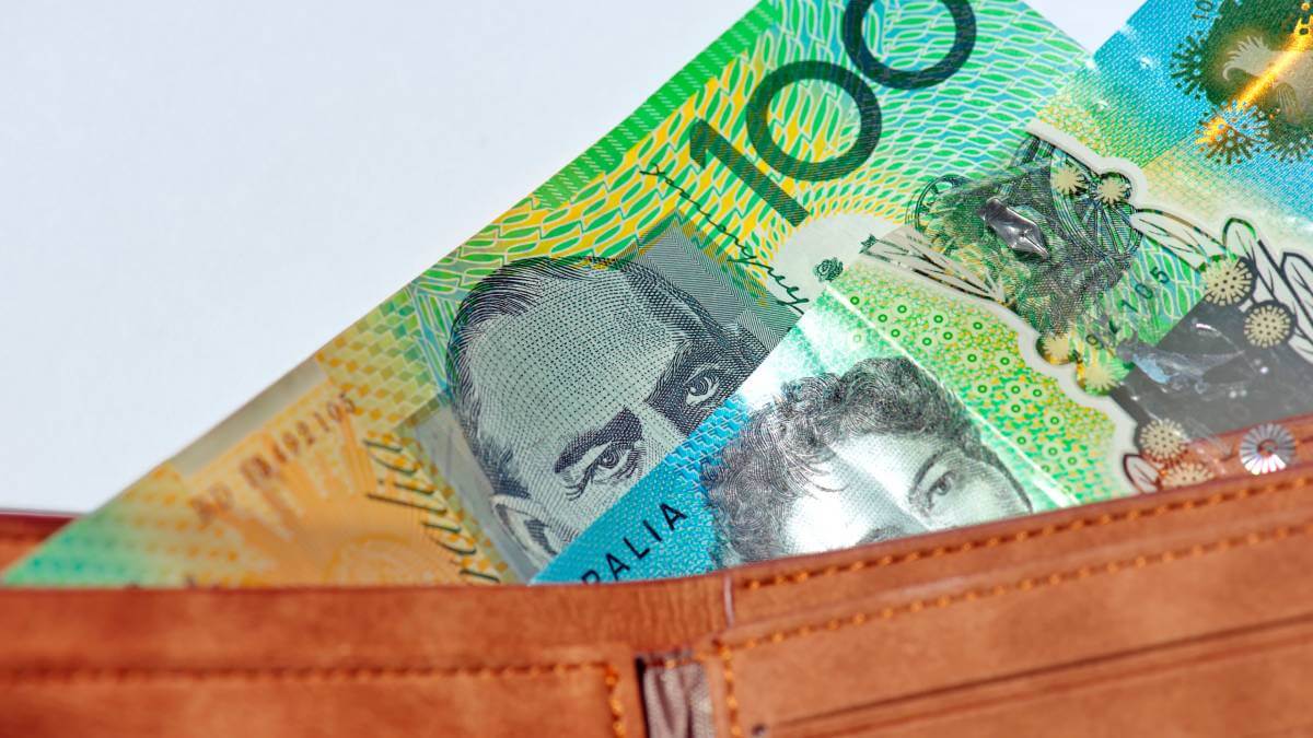 Australian money in a wallet