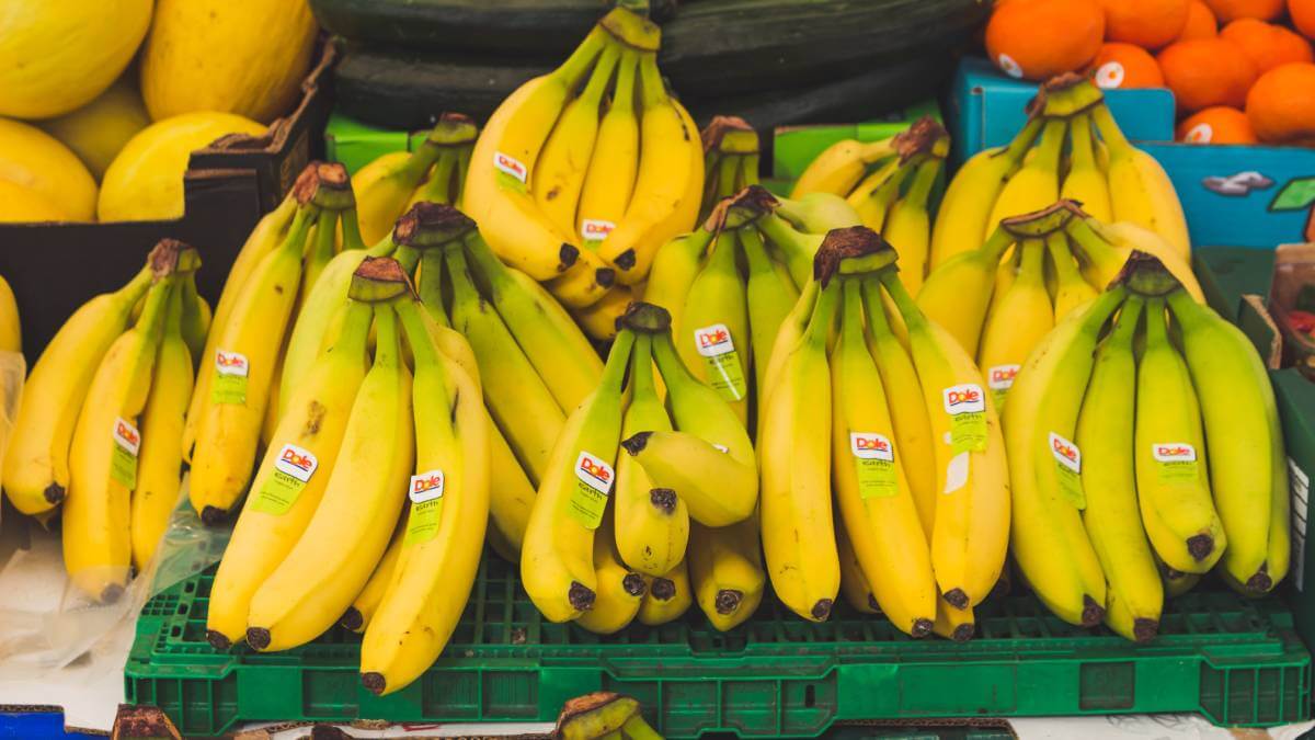 Bananas in a store