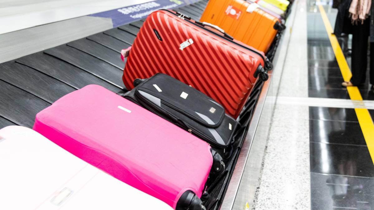 Bags on a luggage belt