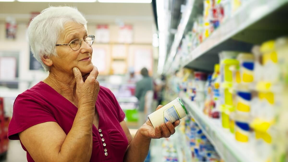 woman on age pension doing shopping