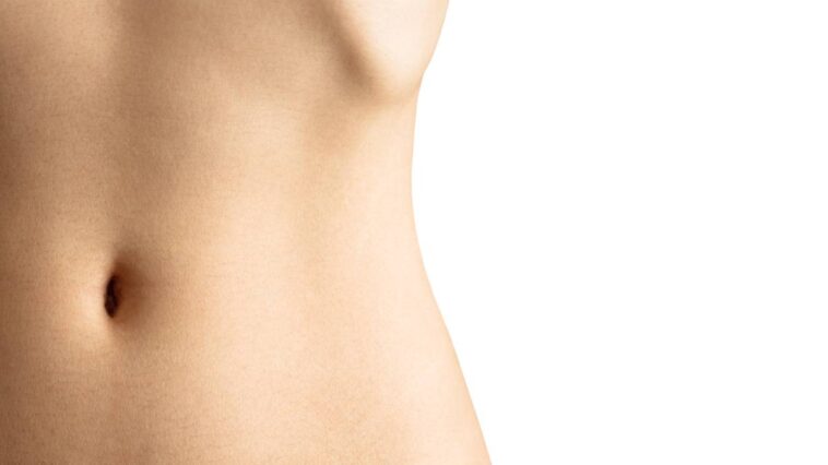 naked woman's waist