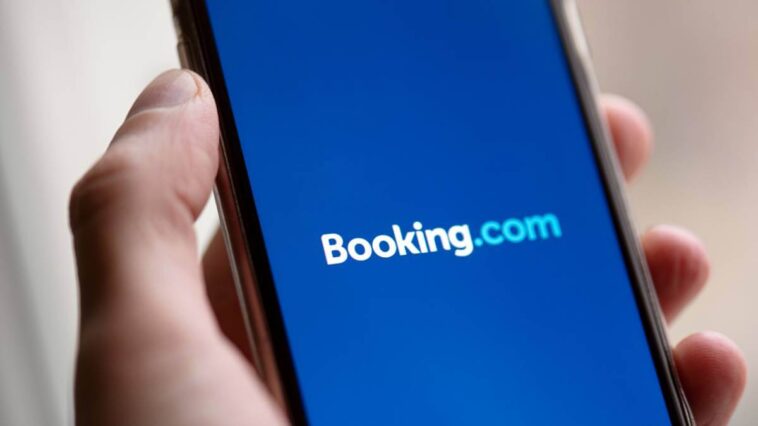 Booking.com on a mobile phone