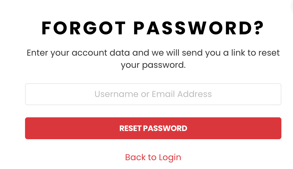 Forgot password box message when you click on the forgot password button on the YourLifeChoices login