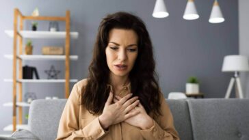 A woman suffering from heart health