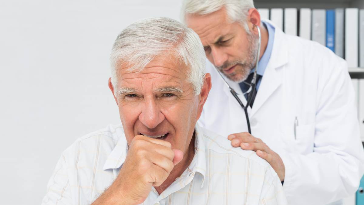 Man being examined for whooping cough
