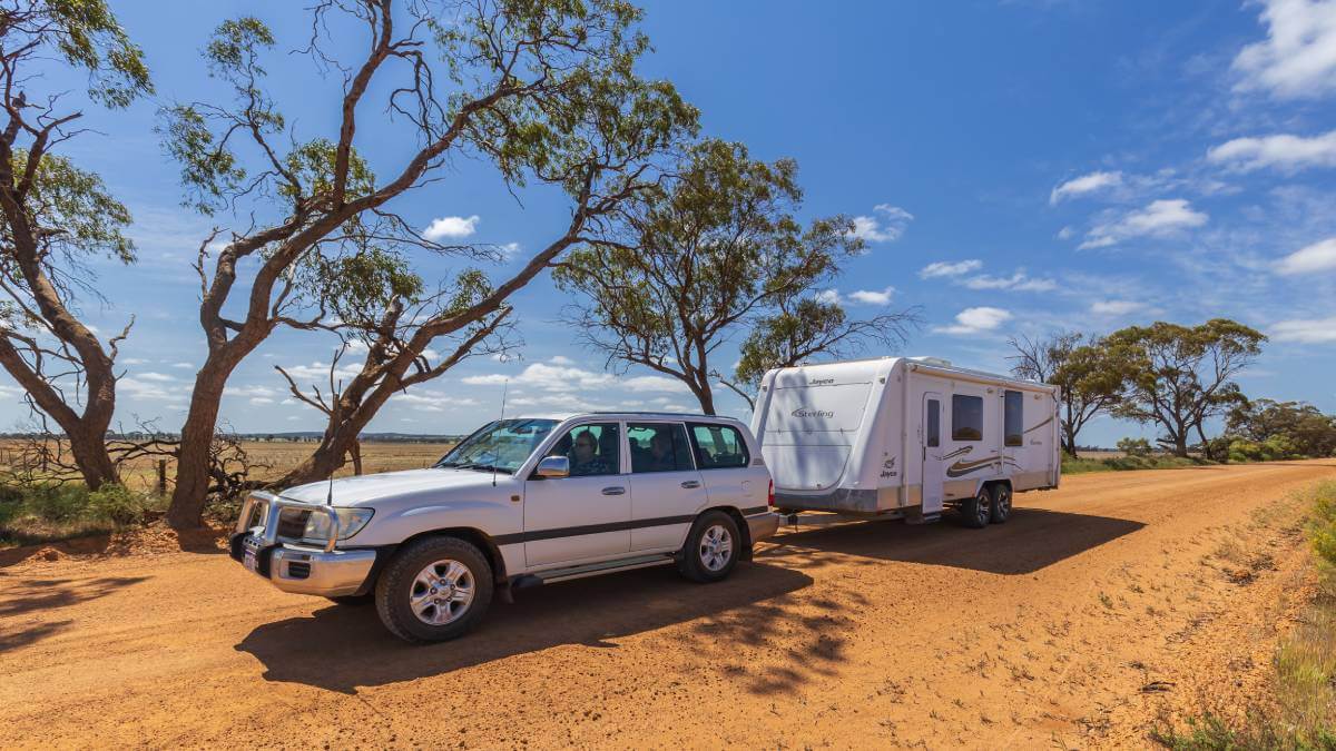 Caravan on an Australian road