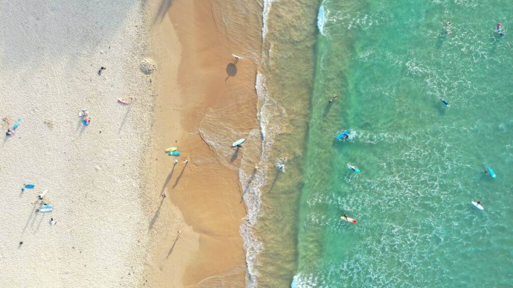 Aerial shot of an Australian beach