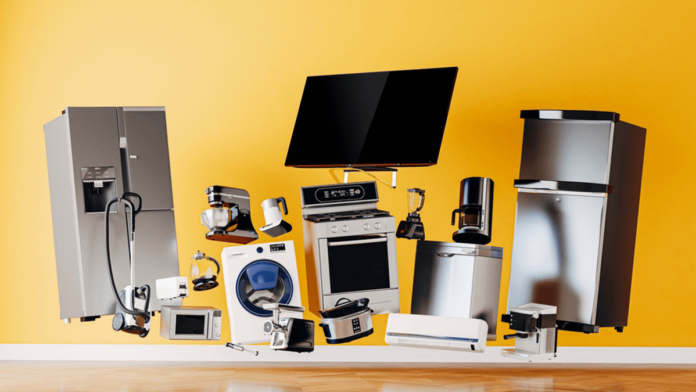 3d variety of home appliances concept design