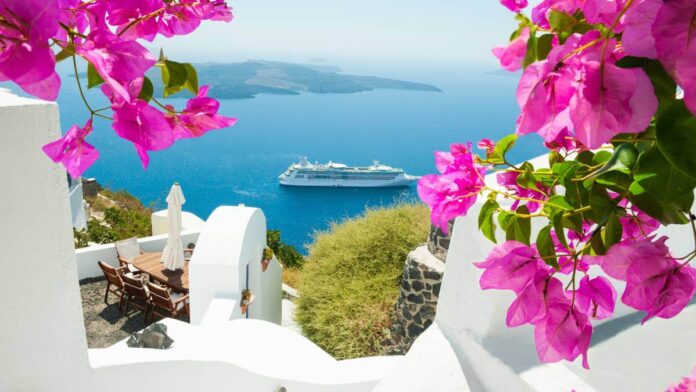 Cruise port on Santorini Greece