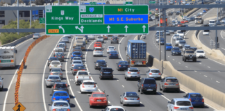 Melbourne's traffic jam on M1 Freeway
