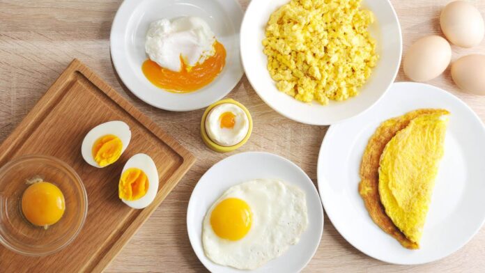 Various cooked eggs