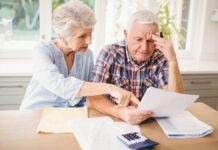 Couple struggling with their finances in retirement