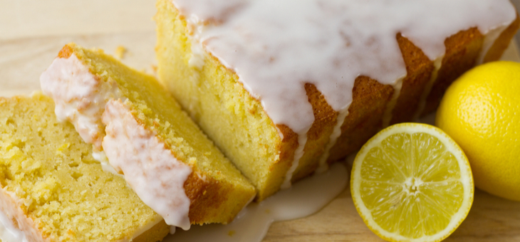Delicious glazed lemon cake
