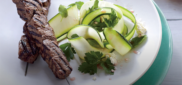 Quick Beef Skewers with Zesty Zucchini