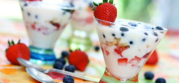 ambrosia yoghurt berries banana and nuts