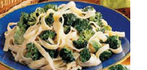 Fettucine with broccoli, chilli and yoghurt sauce