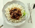 Curried beef with rice