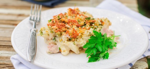 Delicious serving of homemade tuna mornay