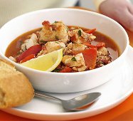 Garlic Fish Stew with Herb Toast
