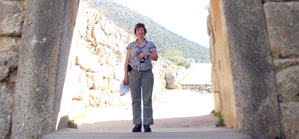 Best travel selfie: Lorraine standing under the Lion Gate
