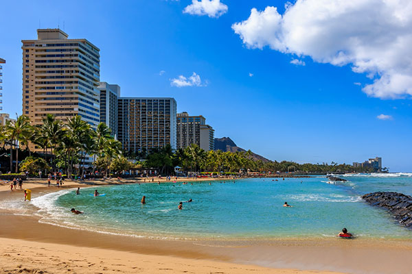 hawaiian beach and hotel