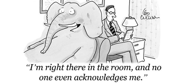 New Yorker cartoon elephant in the room
