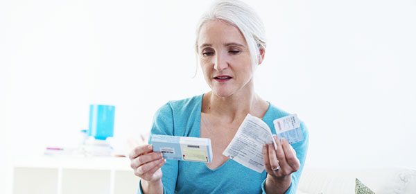 older woman with hormone replacement therapy medicine