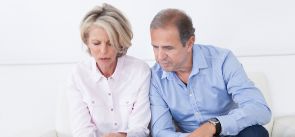 Older couple looking at age pension rates