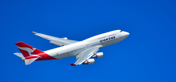 Qantas aircraft in the sky