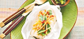 Steamed Fish with Warm Vegetable Salad