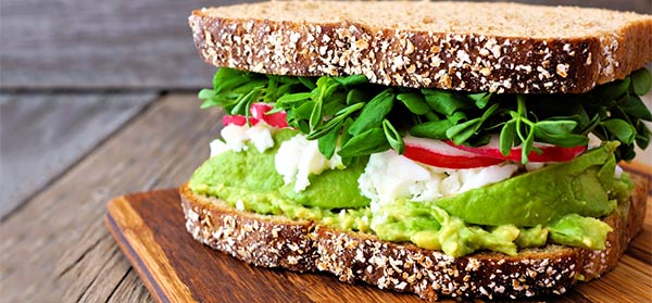 Ultimate Green Sandwich with avocado and salad