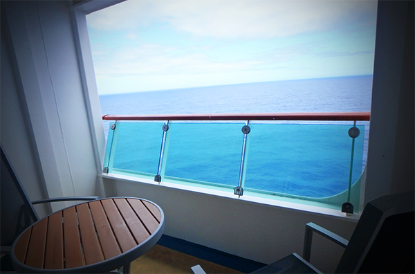 view from a stateroom balcony on the explorer of the seas superliner